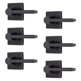 BRINKS – 6-Pack Tuscan Bronze Contemporary Interior Passage Straight Door Lever – Keyless Oil Rubbed Bronze Finish Non-Locking Straight Door Handle