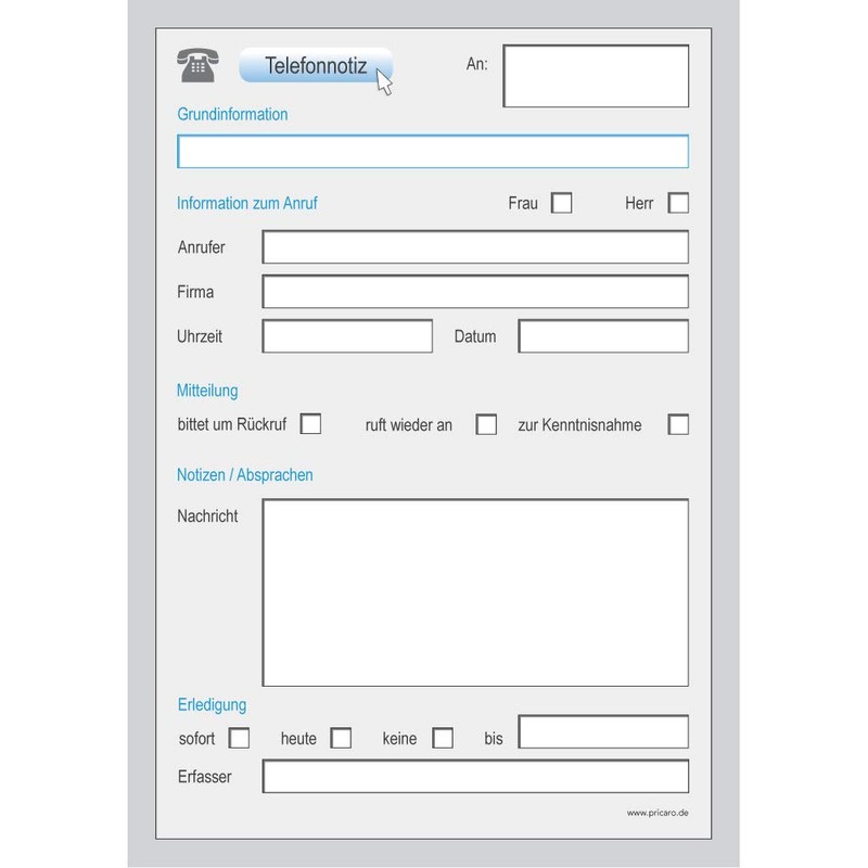 PRICARO 5 x A6 Unpunched PC Design Telephone Notepad
