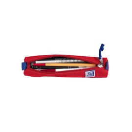 Oxford Pencil Case for Girls and Boys, Diameter 4 cm, Round, Pencil Case, Durable, Red
