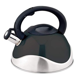 J&V TEXTILES Stainless Steel Whistling Tea Kettle, 3-Quart (Black)*