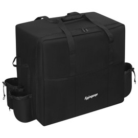 Ajyingasyo Grill Carry Bag for Blackstone 22 inch Griddle & 17 inch Grill with Hood and Stand, 1680D Heavy Duty Water Resistant Tabletop Griddle Carry Bag, with Multi-pockets and Padded Handle