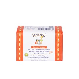 L'AMANDE Gemüseseife 200 g Rote Orange und Pistazien von Sizilien Gemüse Seife Hände und Körper