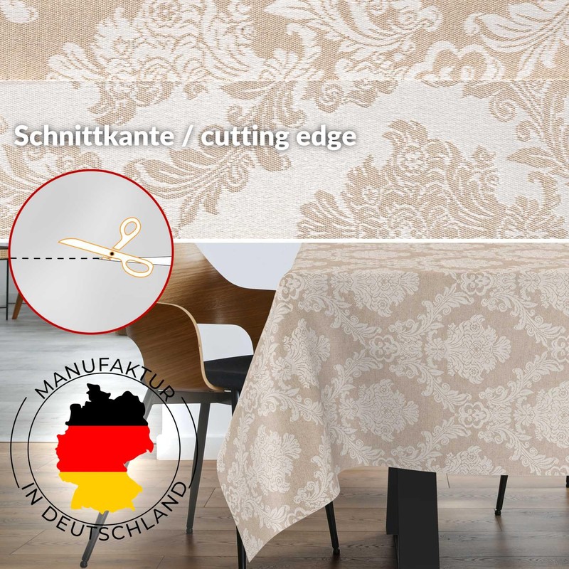 Fabric Tablecloth, Textile Table Linen, Cotton Polyester, Washable, Plain Ornamental