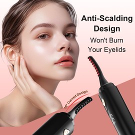 Best Heated Eyelash Curler 2025 - Eye Lash Curler Heat with Eyelash Comb -Heated Eyelash Curlers LED Display 3 Temp Settings USB Charge Natural Curling 24H for Women Makeup Tool Gifts