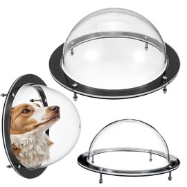 2 PCS Dog Fence Window, 12.4 x 4.9 Inch Clear Pet View Dome, Durable Pet Peek Windows, Doggie Fence Safe Domes, Pets Supply for Dog Cat Horse Outside Playground Garden