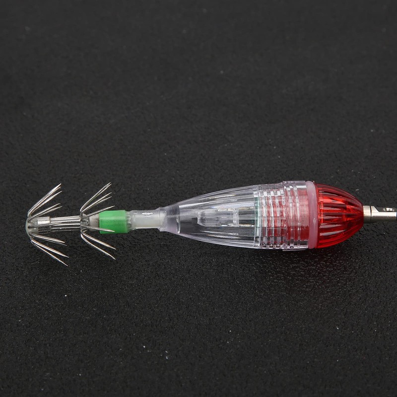 Luminous Squid Jig Hooks Red Light Colour LED Fishing Lure