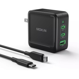 Unbranded MOKiN 140W USB C Charger Block, GaN+ PD 3.1 USB C Fast Charger Black