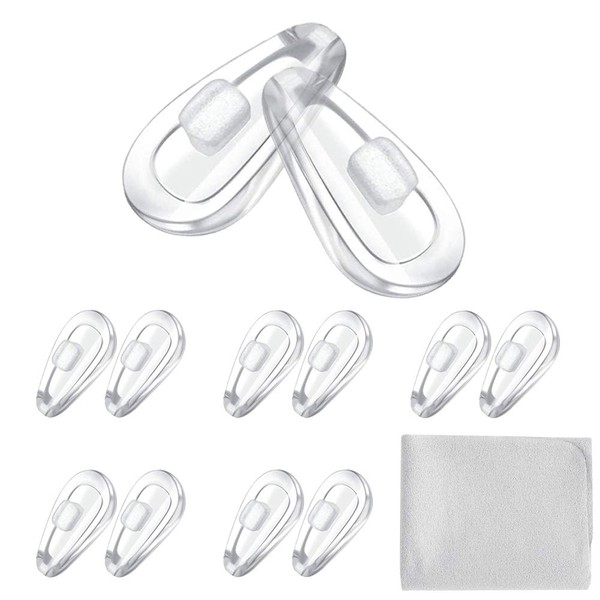 Push-in Eyeglass Nose Pads, 6 Pairs 15mm Soft Silicone Air Chamber Push in Nose Pads for Glasses