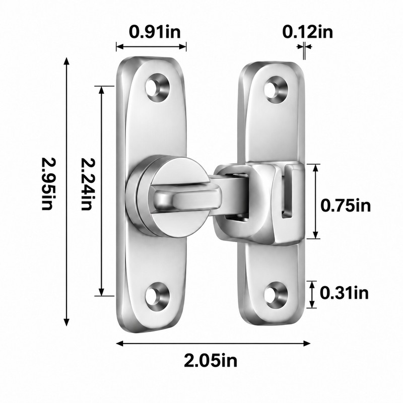 Sliding Door Latch Lock for Home Security – 90/180 Degree