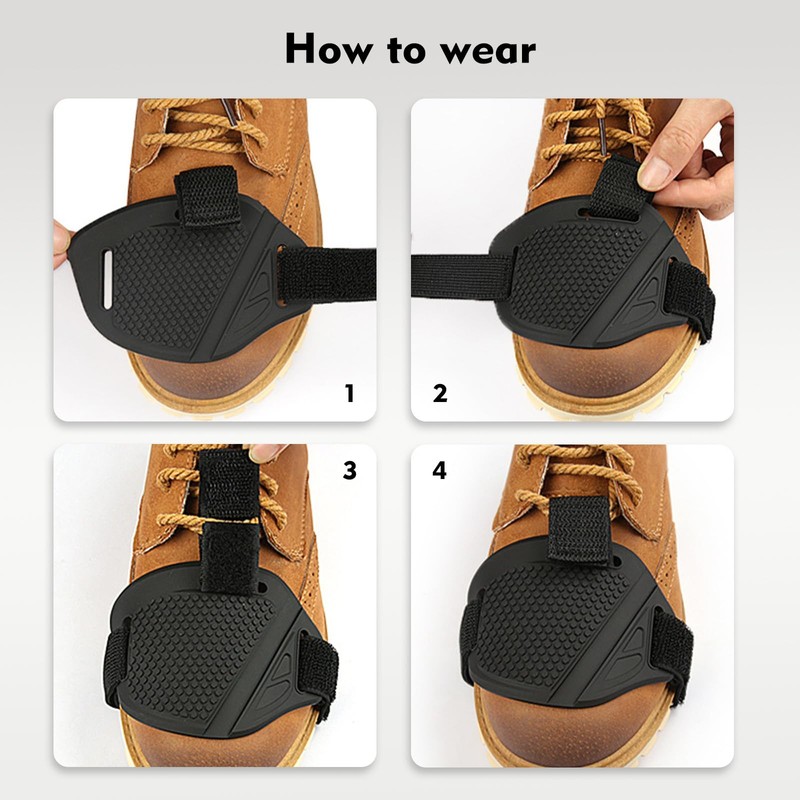 getfay 4 PCS Motorcycle Shift Pads, Adjustable Soft Rubber Motorcycle