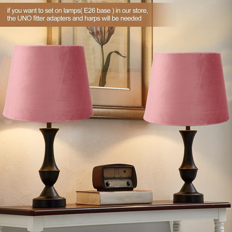 Fabric Lampshade E27 E14 Velvet Conical Decorative Lamp Replacement Shade