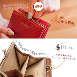 Women's Tri-fold Wallet, Genuine Leather, Italian Leather, Clasp Coin Purse, Large Capacity, Mini Wallet, Small, Compact, Simple, Short Wallet, red