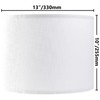 Set of 2 Pure White Linen Drum Lamp Shade 13"