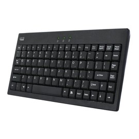 Adesso AKB-110B Mini Keyboard - Compact 87-Key Membrane Keyboard with LED Indicators and Space-Saving Design - USB/PS2 Connection - Compatible with Windows OS (Black)
