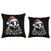 Honey Badger Ratel Christmas Hat Xmas Throw Pillow