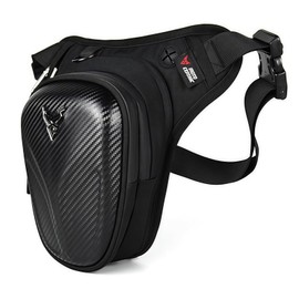 Krtopo Motorcycle Leg Bag - Expandable Motorcycle Thigh Bag with 3 Zipper Pockets Waterproof EVA Waist Bag for Women Men Adjustable Waist Belt for Cycling Hiking