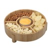 MobileVision Bamboo Serving Platter for Entertaining, Four Compartments & Easy