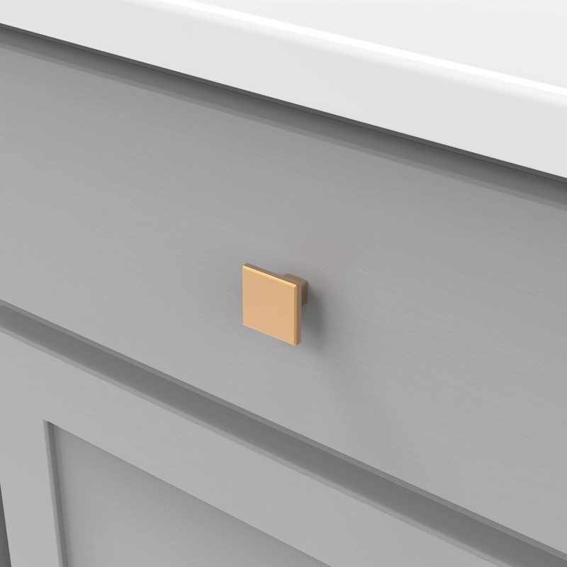 Hickory Hardware 10 Pack of Square Kitchen Cabinet Knobs, Quality