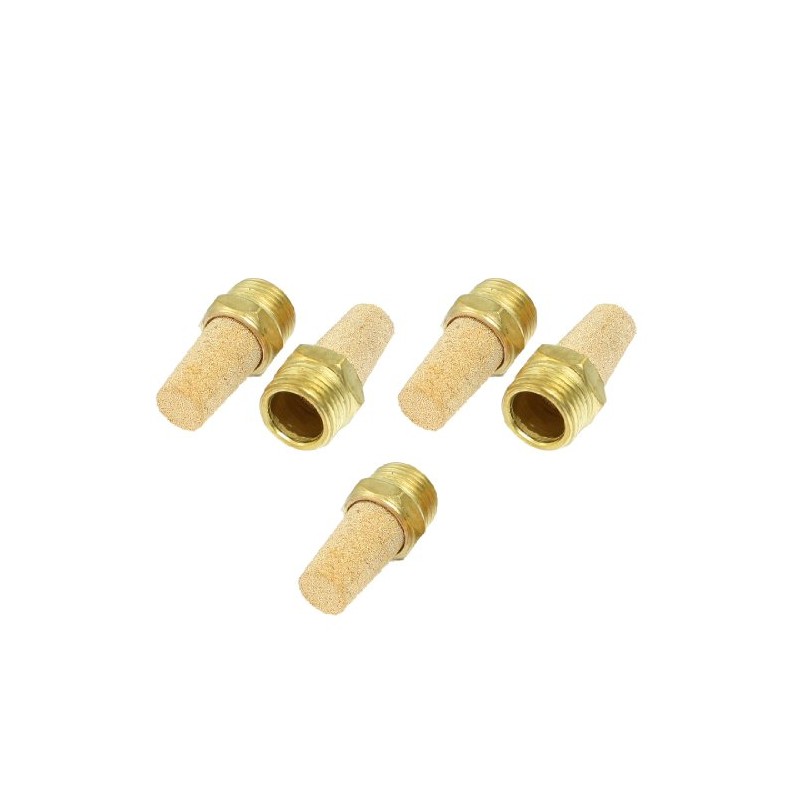 sourcingmap 5 Pcs Sintered Bronze Pneumatic 1/2" PT Thread Exhaust