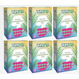 Puregro Lemongrass Tea 40g (20 Tea Bags) | PACK OF 6 | Herbal Tea | 100% Pure Natural | CAFFEINE FREE.