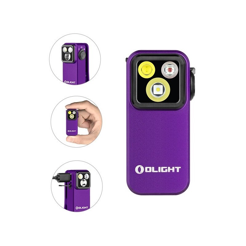 Olight Oclip Pro Purple Clip on Flashlight & imini 2