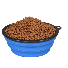 Folding Dog Bowl - Collapsible Pet Food & Water Bowl for Travels, Walks - Foldable, Expandable Bowl for Dogs & Cats