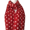 Purple Possum® Red Polka Dot Scarf, White Spotted Wrap, Ladies