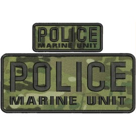 POLICE MARINE UNIT  EMB PATCH 4X10&2X5 HOOK ON BACK MULTICAM/BLK