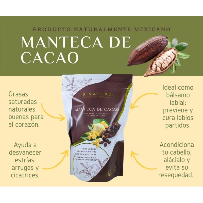 Manteca De Cacao Orgánica Grado Alimenticio Y Cosmética 250 Gramos