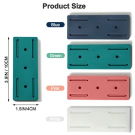 CHNLML 12PCS Power Strip Holder, Adhesive Punch-Free Socket Holder, Self Adhesive Socket Desktop Fixer, Socket Holder Wall Mount and 12 Cable Clips