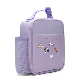 MEXS Kids Insulated Lunch Bag - Durable, Double-Insulated Cooler for Ages 3+; Holds Lunch Box, Water Bottle & Snacks; Easy-Clean Fabric, Zippered Pockets, & Customizable Design for School & Travel