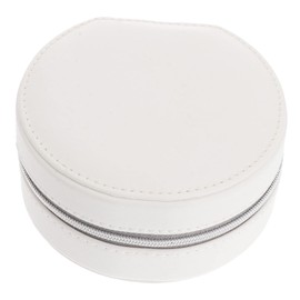 FOMIYES Portable Round Pu Leather Jewelry Organizer Travel Case for Necklaces Earrings Multi-layer Storage Box for Women and Girls Lightweight and Compact Design for Easy Carrying