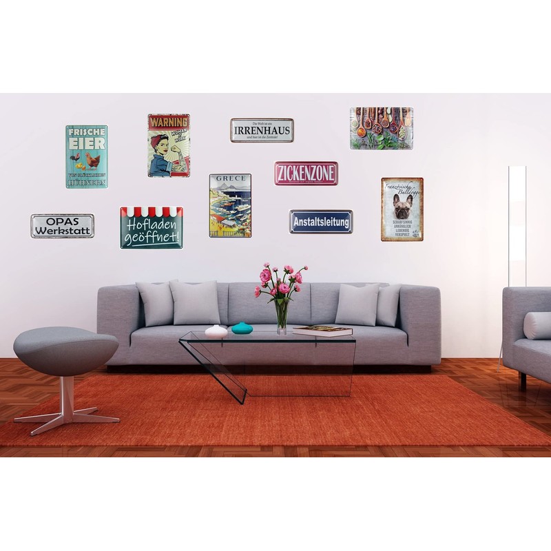 Ontrada Tin Sign Curved 27 x 10 cm Hello Spring