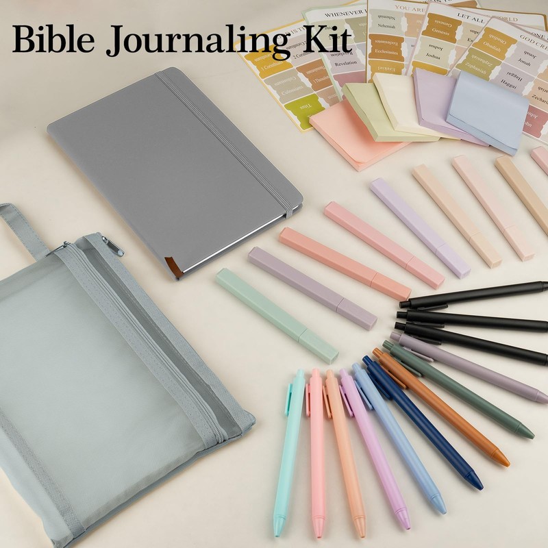 Woscel Bible Study Supplies,Bible Journaling Kit,Bible Study Kit with Journal,12