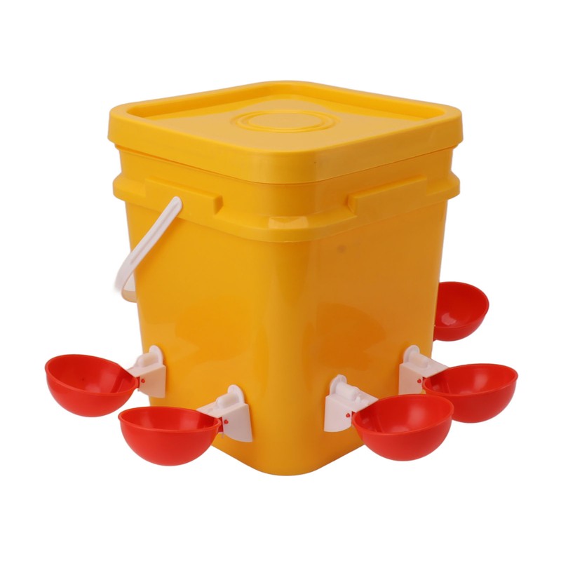Automatic Chicken Waterer Cup with 12L Handheld Barrel Poultry Drinking