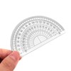 Qancekoo 3pcs Clear Plastic Geometry Protractors 180 Degrees Ruler Math