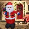 3.9ft Inflatable Santa with Gift Bag Light Decoration Polyester Easy