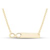 Aria Jewels Minimalistic Infinity Bar Pendant Necklace In 14k Yellow