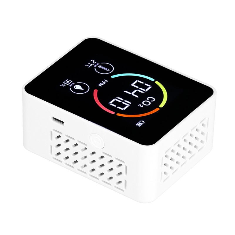 Carbon Dioxide Detector Semiconductor USB Charging LCD Temperature Humidity Detection