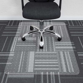 HOMEK Office Chair Mat for Low Pile Carpeted Floors - 30” x 48” Clear Carpet Chair Mats for Home & Office, Studded Floor Mat for Office Chair on Carpet