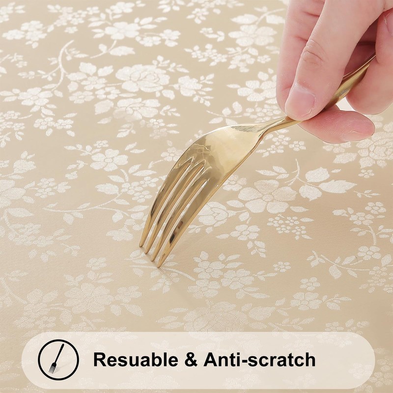 Smiry Rectangle Table Cloth, Waterproof Heavy Duty Vinyl Tablecloths, Wipeable