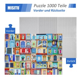 MISITU Puzzle 1000 Pieces for Adults and Children - Colourful Door Window - Impossible Puzzles Classic Puzzle 1000 Pieces