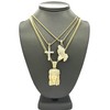 Shiny Jewelers USA Men Gold Iced Out Jesus, Praying Hands,