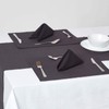 HOMESCAPES Set of 2 Black Cotton Ribbed Placemats Rectangular Fabric