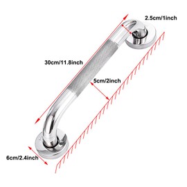 HONPHIER Grab Rails Bathroom Grab Bar Anti Slip Shower Handle SUS 304 Stainless Steel Towel Rails Safety Shower Handrails Support Rail, Elderly Senior Assist Bath Handle