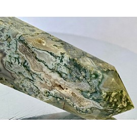 ✦ Bella-gems ✦ 3.5"- "Distinctive/Top Grade"~ Translucent Tendrils Green Moss Agate In Quartz Chalcedony Generator Tower Point Obelisk -Six-Sided - M1391