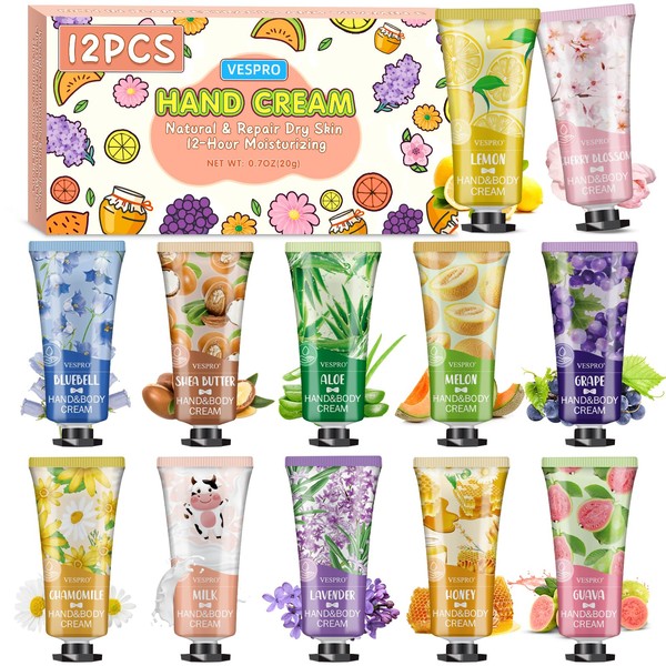 VESPRO 12 Pack Hand Cream Set For Women, Bulk Hand