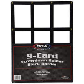 BCW Wall Mountable Trading Card Display Frame | 9 Card Screwdown Holder | Baseball Card Display Frame | High-Impact Crystal Clear Polystyrene | Ideal as a Baseball Card Frame Wall Display
