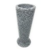 Optimum Memorial Slim Cemetery Flower Vase, Light Grey Granite, Plastic