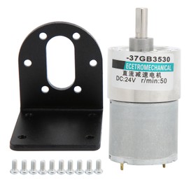 DC Gear Motor Micro Small Low Speed Large Torsion Permanent Magnet 24V XD37GB3530 Bracket(50rpm/min )